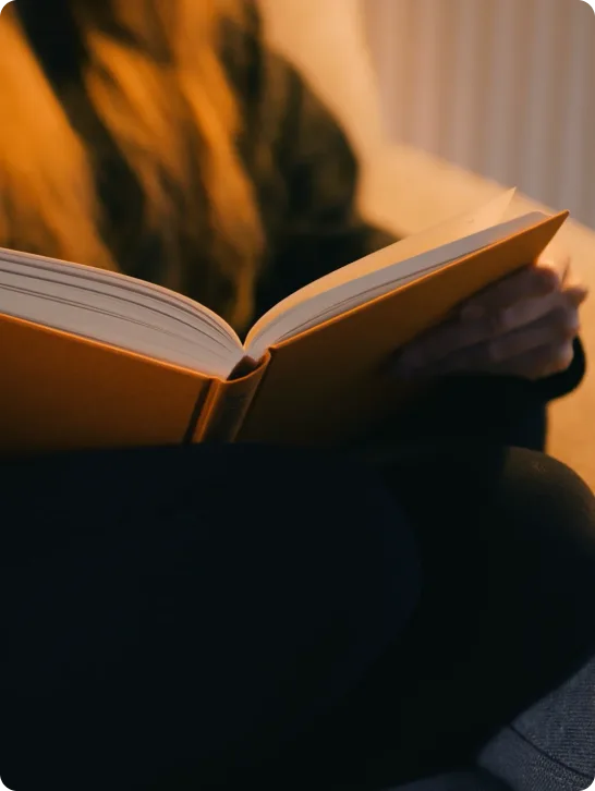 Reader enjoying an open book